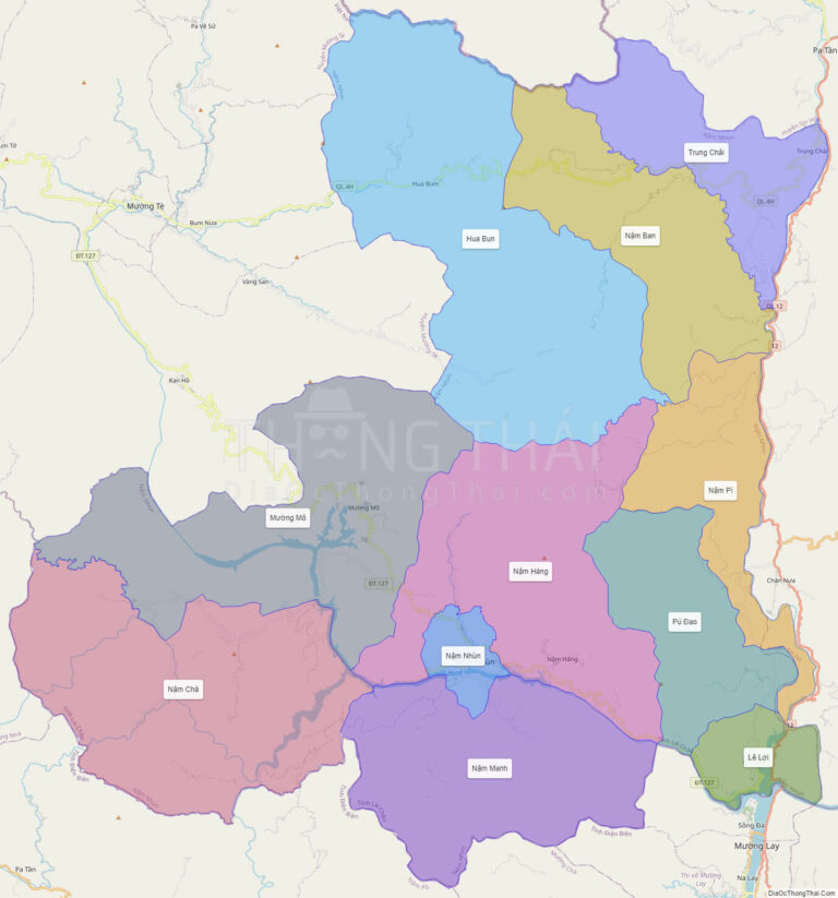High-resolution political map of Nam Nhun