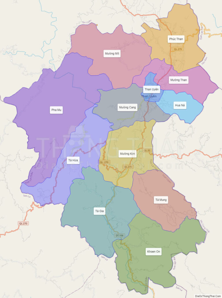 Bản đồ hành chính Huyện Than Uyên