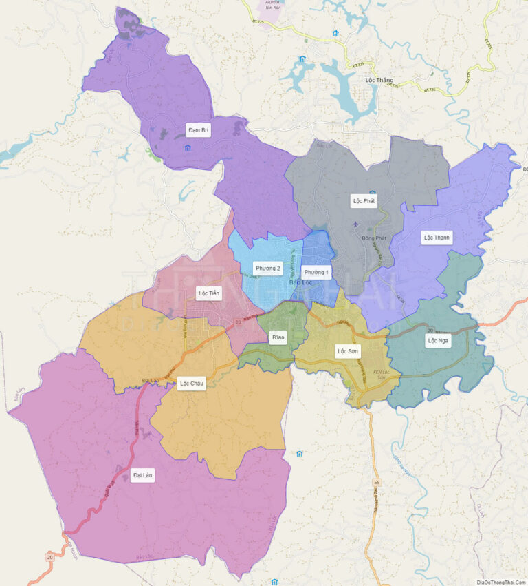 High-resolution political map of Bao Loc