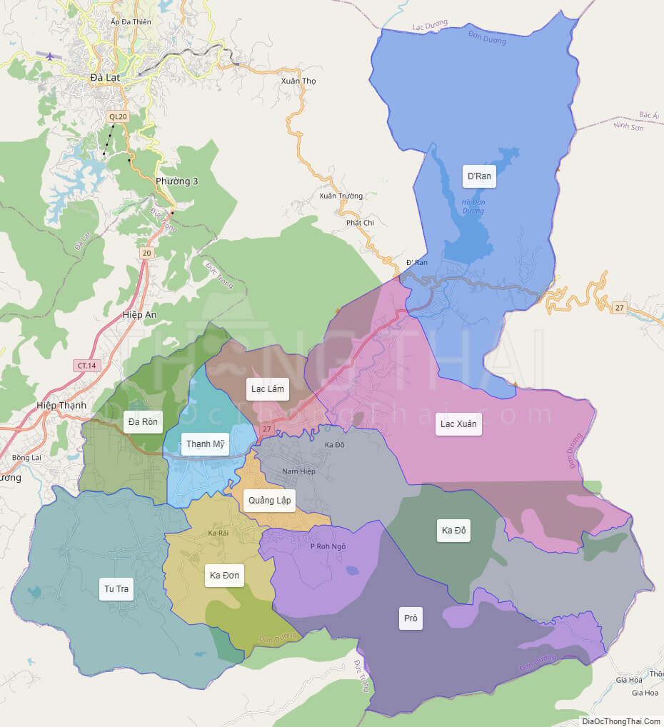 Bản đồ bản đồ huyện đơn dương lâm đồng đầy đủ và chi tiết
