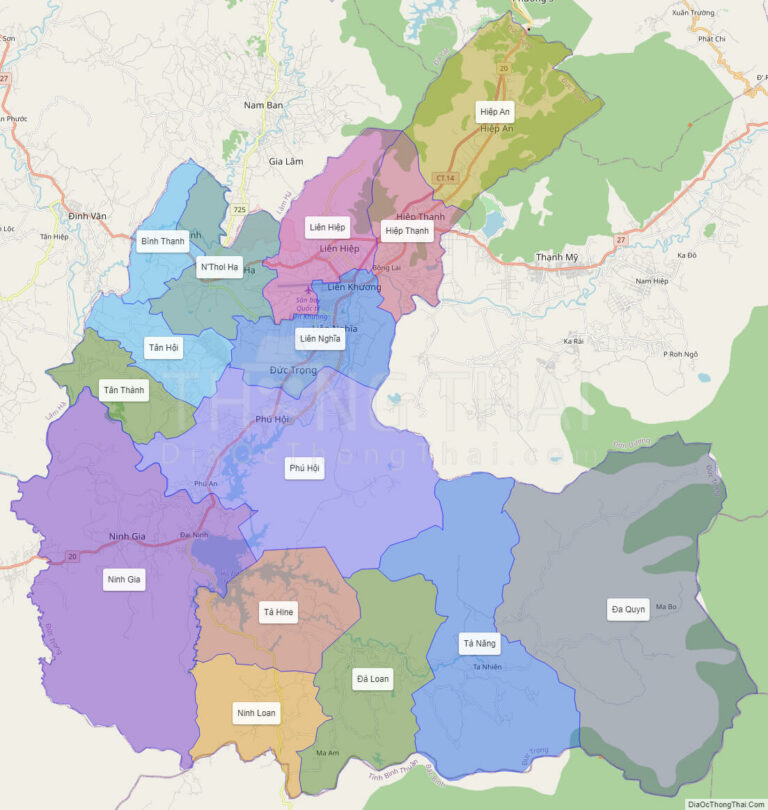 Bản đồ hành chính Huyện Đức Trọng