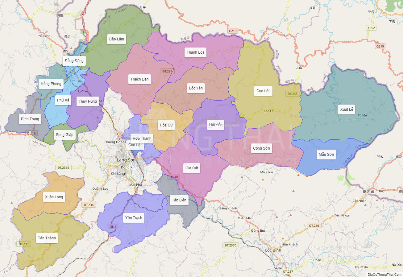 bản đồ huyện cao lộc tỉnh lạng sơn