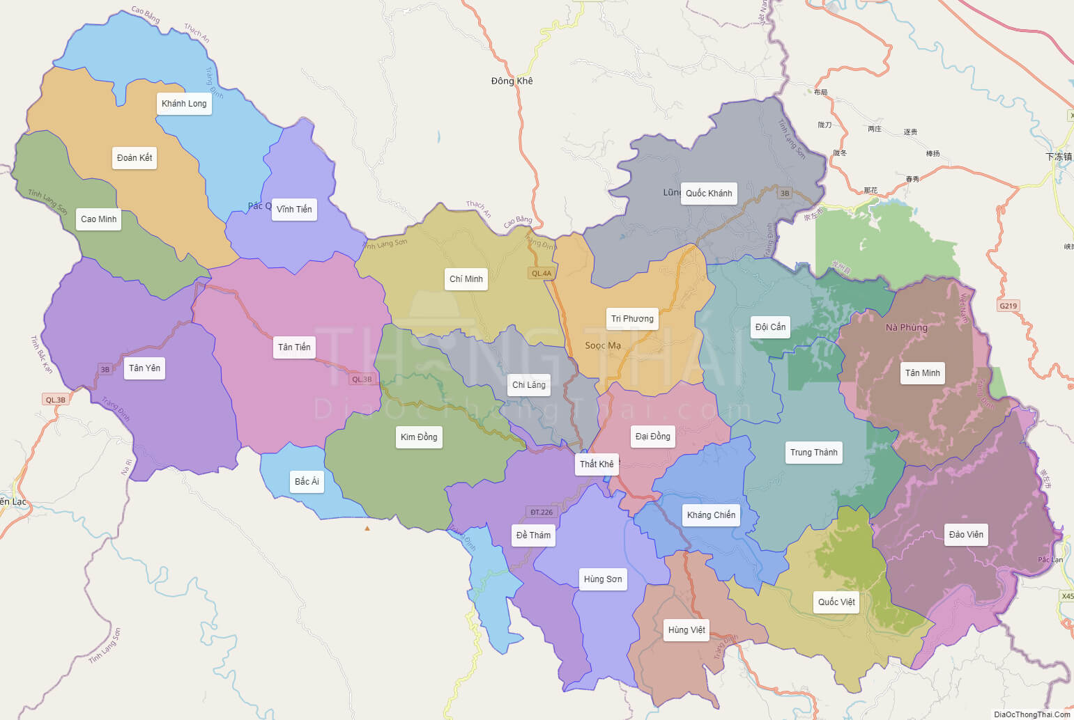bản đồ huyện tràng định tỉnh lạng sơn