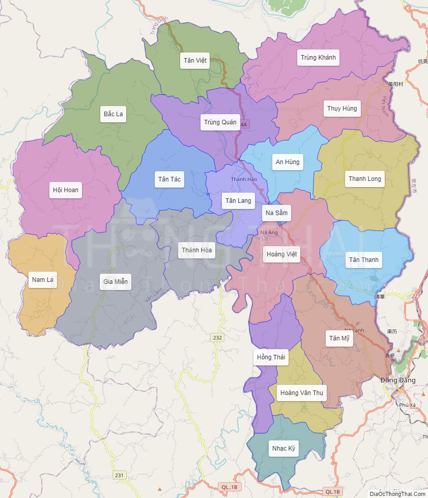 Bản đồ huyện Văn Lãng - Lạng Sơn 
