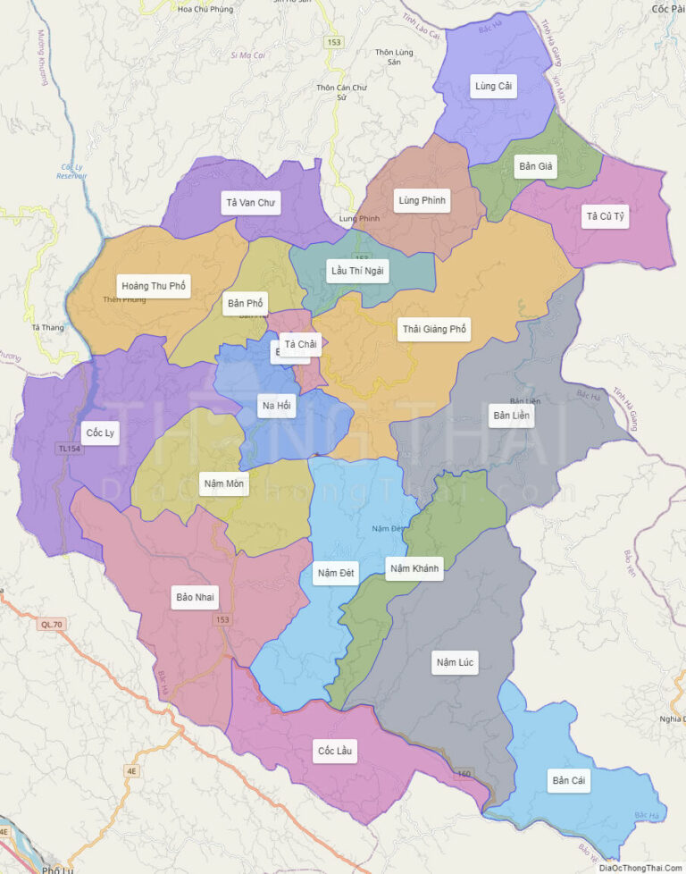 High-resolution political map of Bac Ha