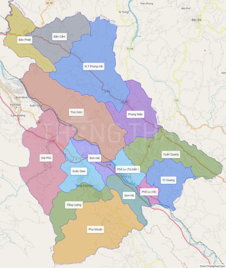 High-resolution political map of Bao Thang