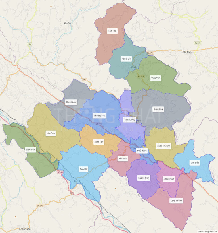 High-resolution political map of Bao Yen