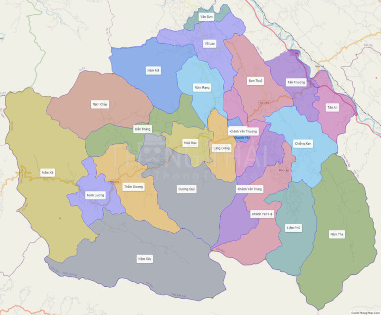 High-resolution political map of Van Ban