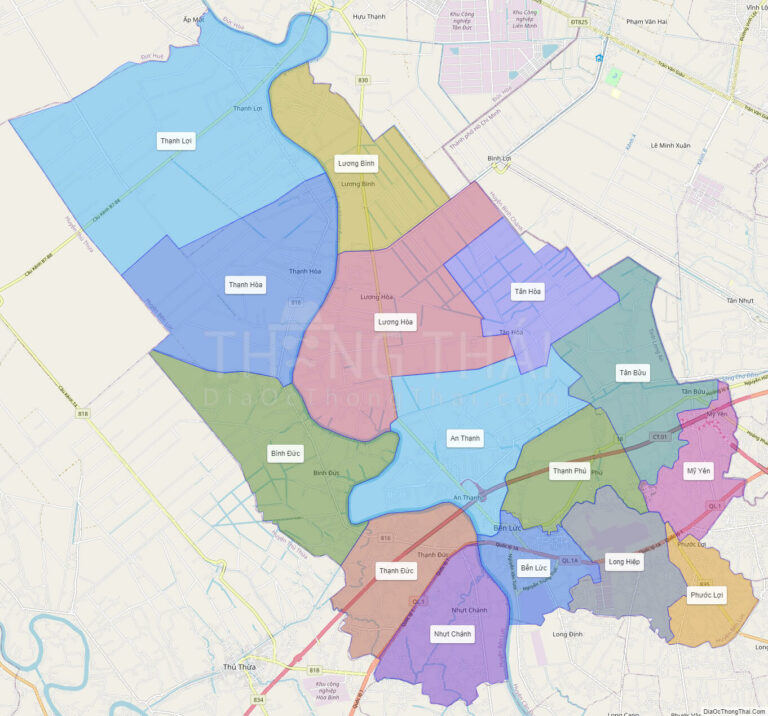 High-resolution political map of Ben Luc