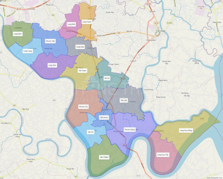 Bản đồ hành chính Huyện Cần Đước