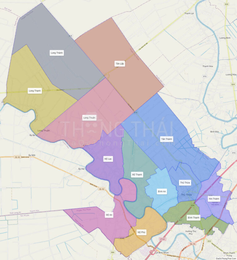 Bản đồ hành chính Huyện Thủ Thừa