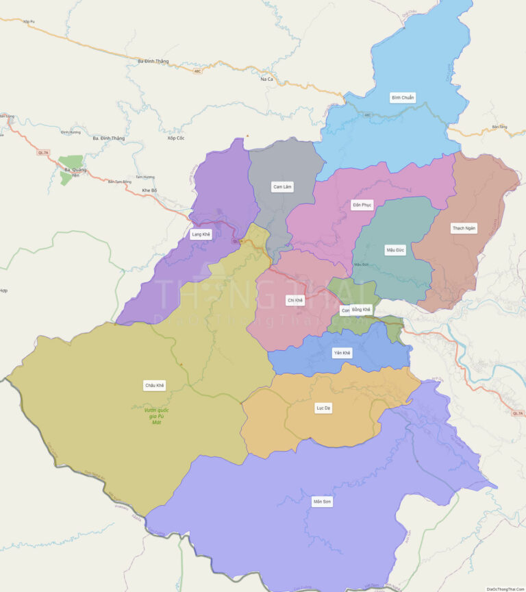 Bản đồ hành chính Huyện Con Cuông