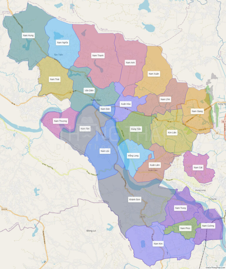 High-resolution political map of Nam Dan