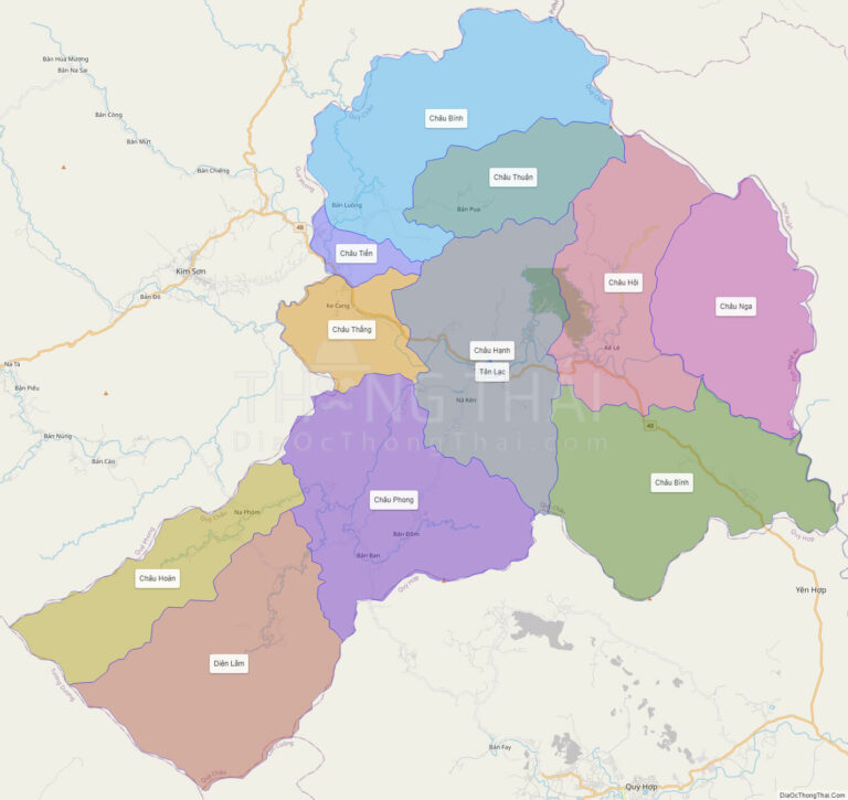 High-resolution political map of Quy Chau