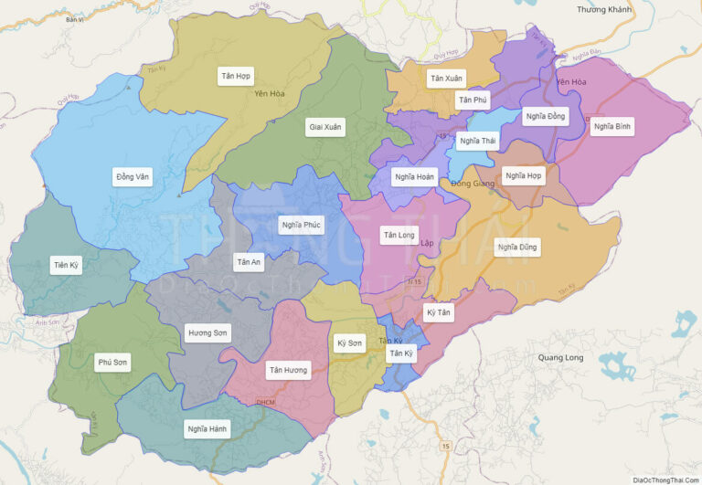 Bản đồ hành chính Huyện Tân Kỳ