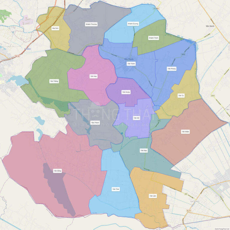 High-resolution political map of Yen Mo