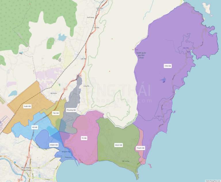 High-resolution political map of Ninh Hai