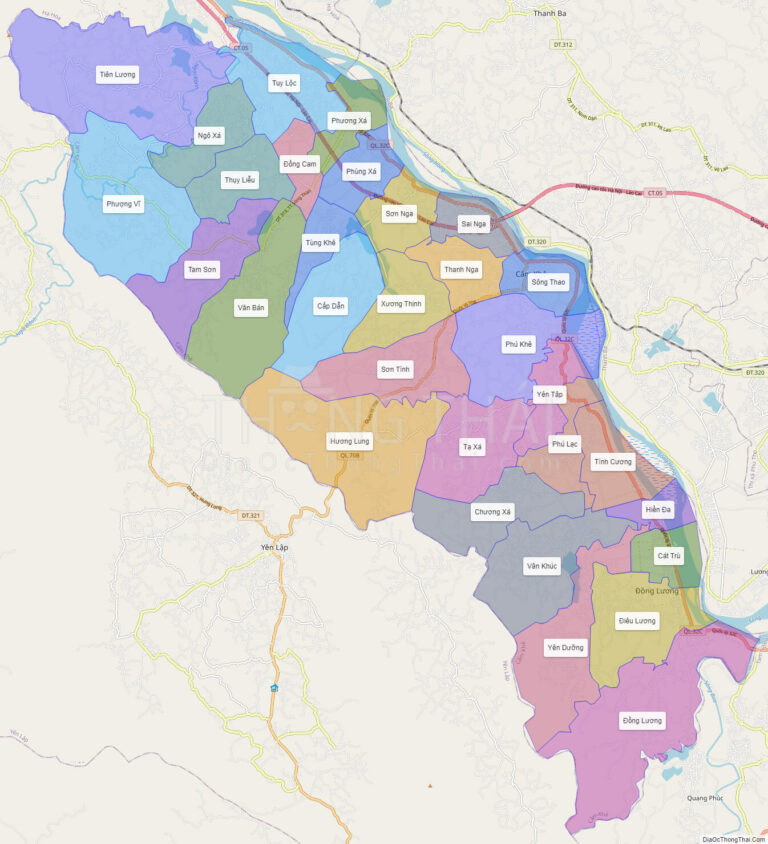 High-resolution political map of Cam Khe