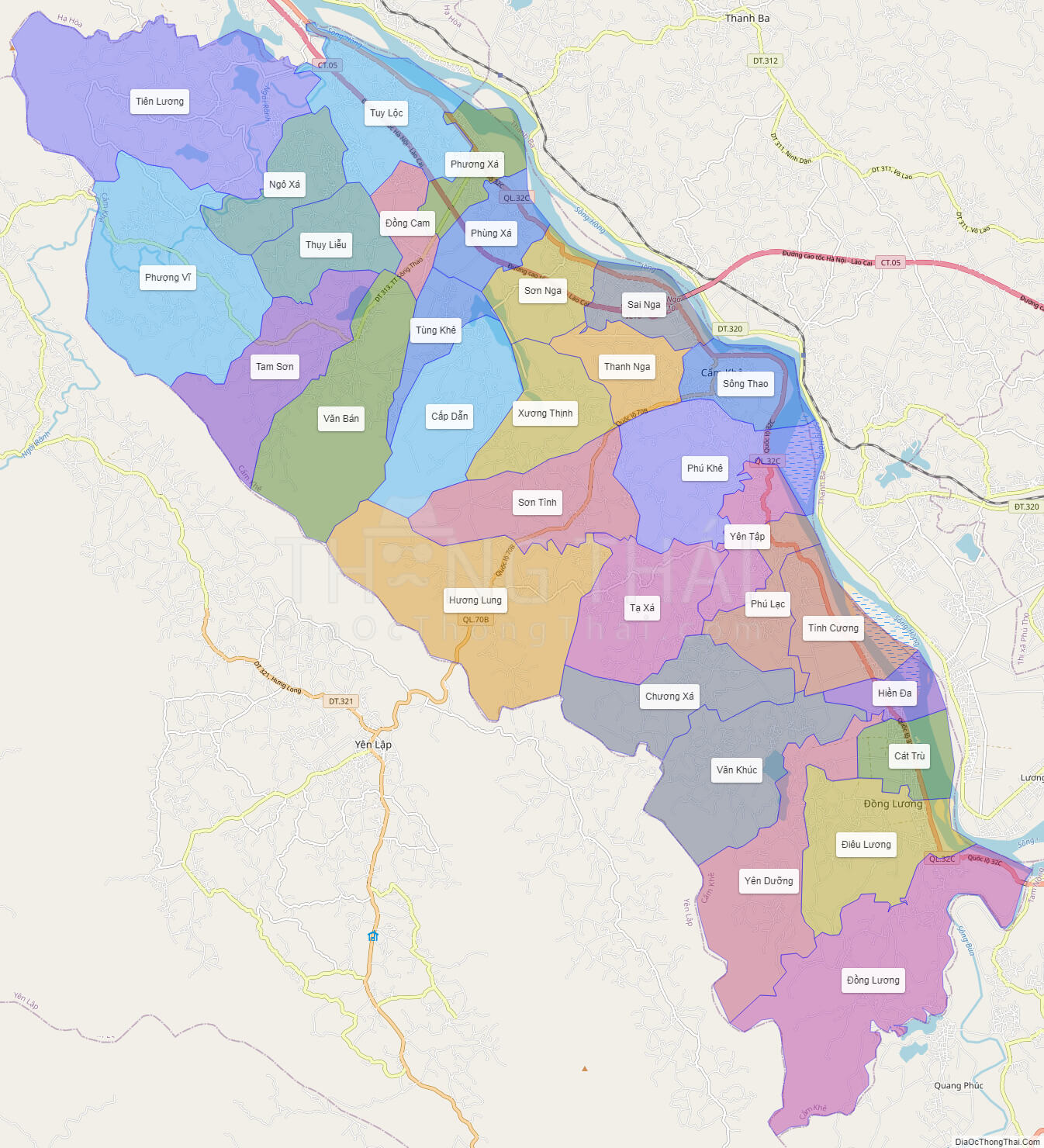 Bản đồ huyện Cẩm Khê Phú Thọ như thế nào? (What does the map of Cam Khe district, Phu Tho Province look like?)