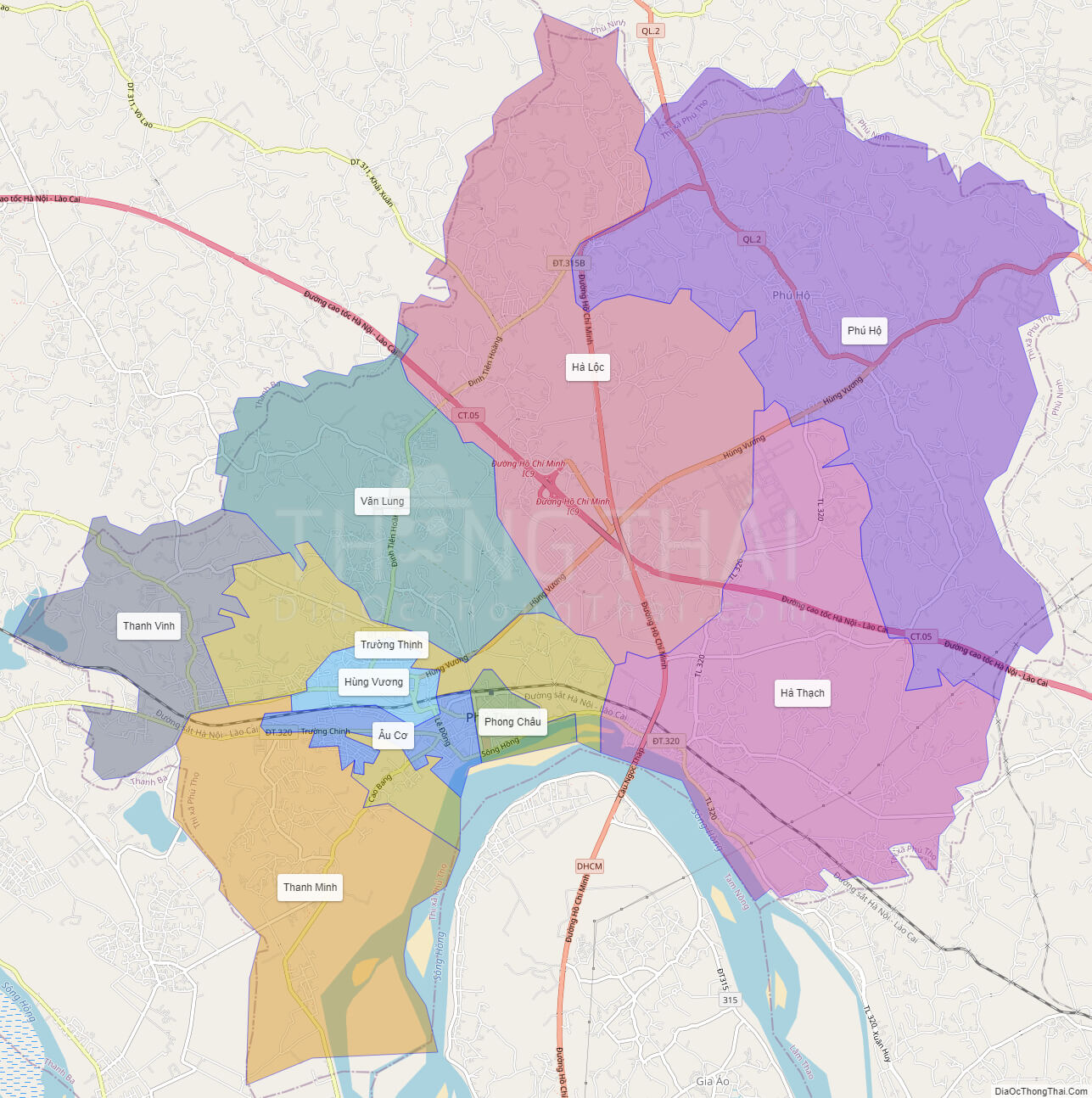 Bản đồ Thị xã Phú Thọ