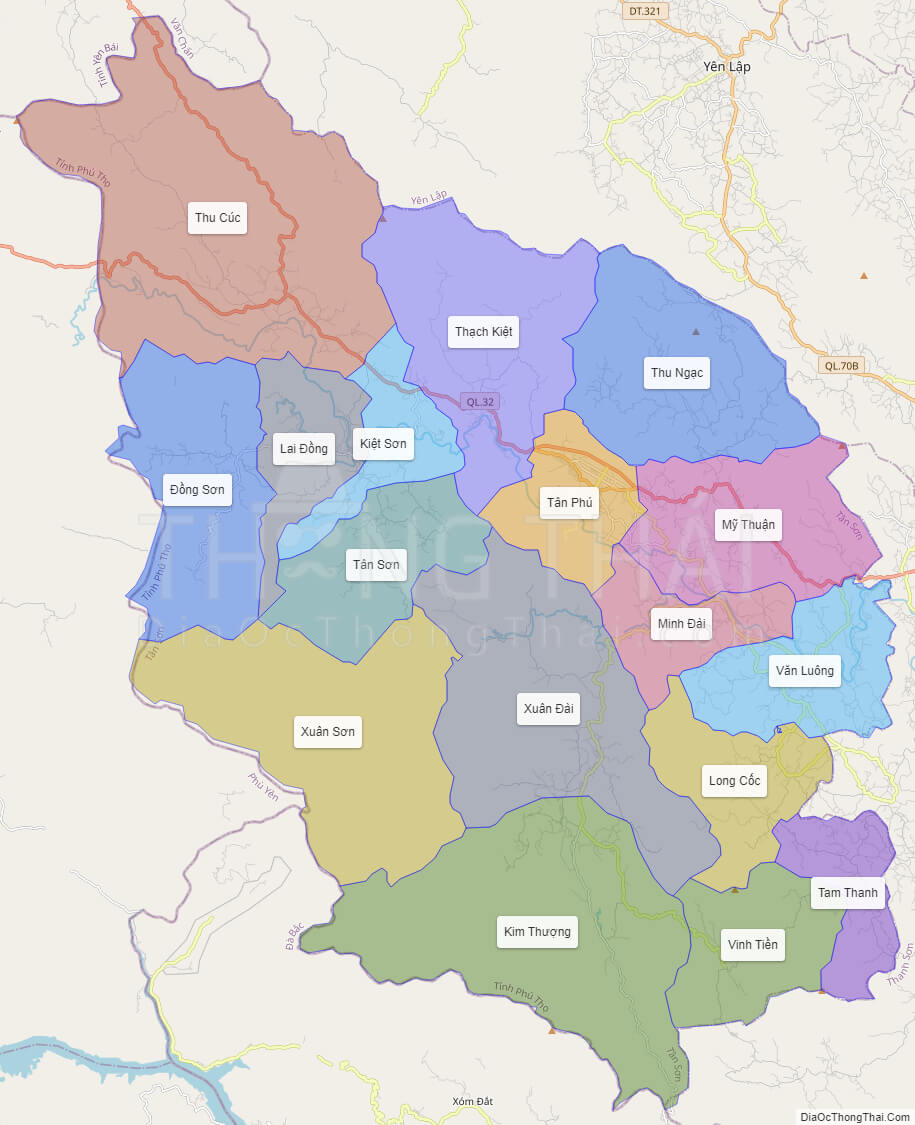 bản đồ huyện tân sơn phú thọ