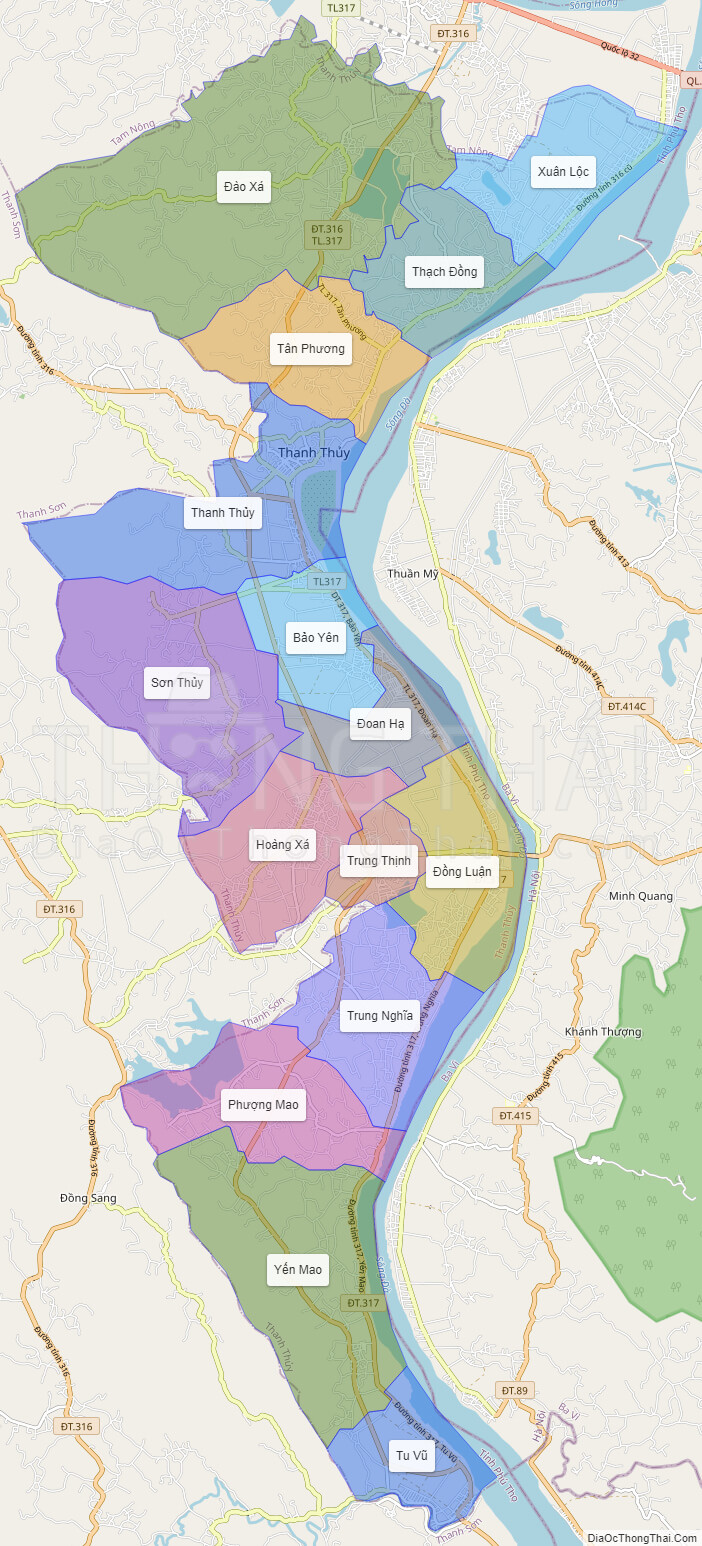 Bản đồ hành chính Huyện Thanh Thuỷ