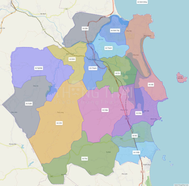 High-resolution political map of Tuy An