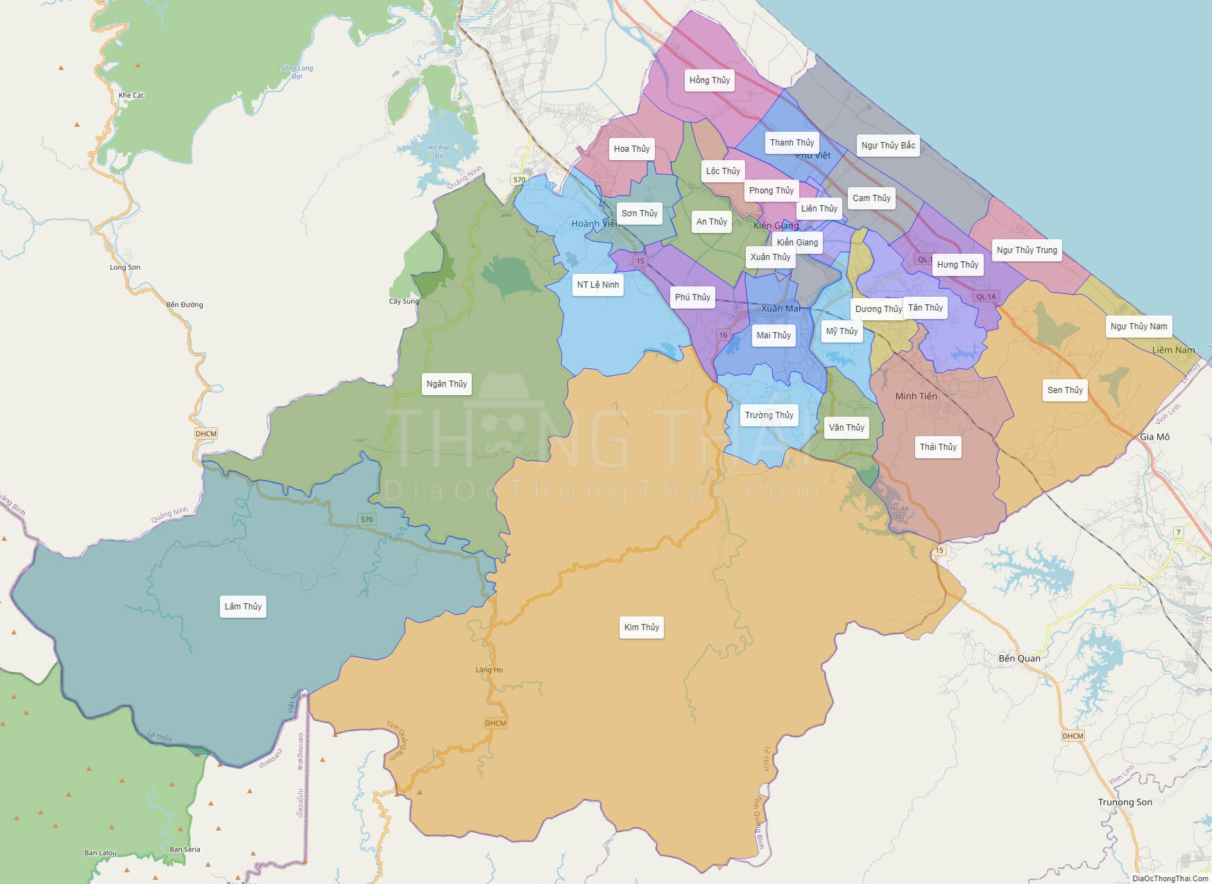 Bản đồ chi tiết bản đồ huyện lệ thủy tỉnh quảng bình mới nhất và đầy đủ thông tin