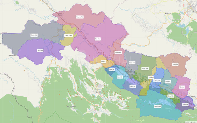 High-resolution political map of Tuyen Hoa