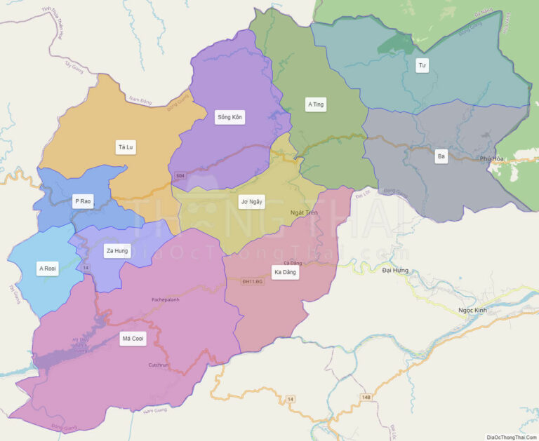 Bản đồ hành chính Huyện Đông Giang