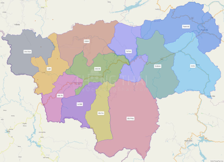 Bản đồ hành chính Huyện Nam Giang