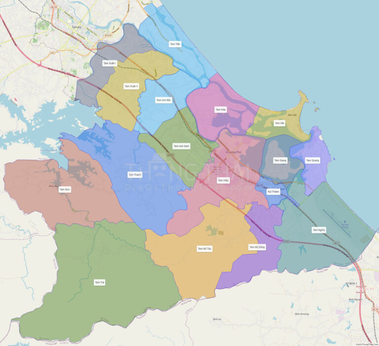 High-resolution political map of Nui Thanh