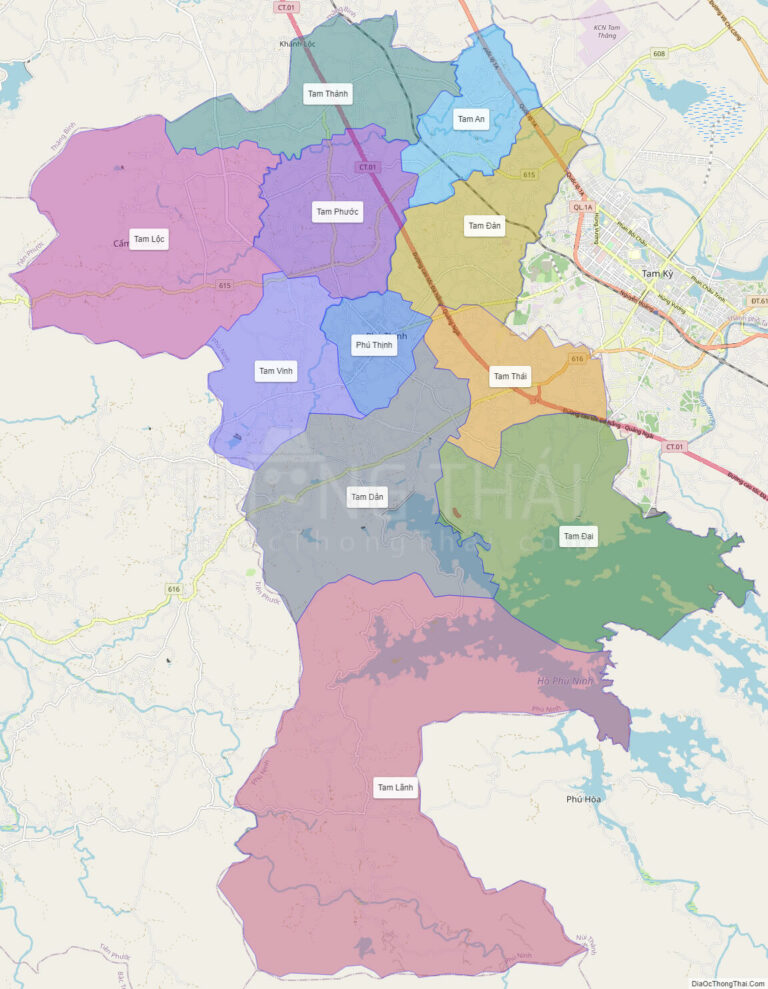 High-resolution political map of Phu Ninh