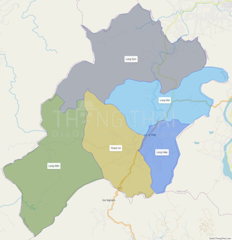 High-resolution political map of Minh Long
