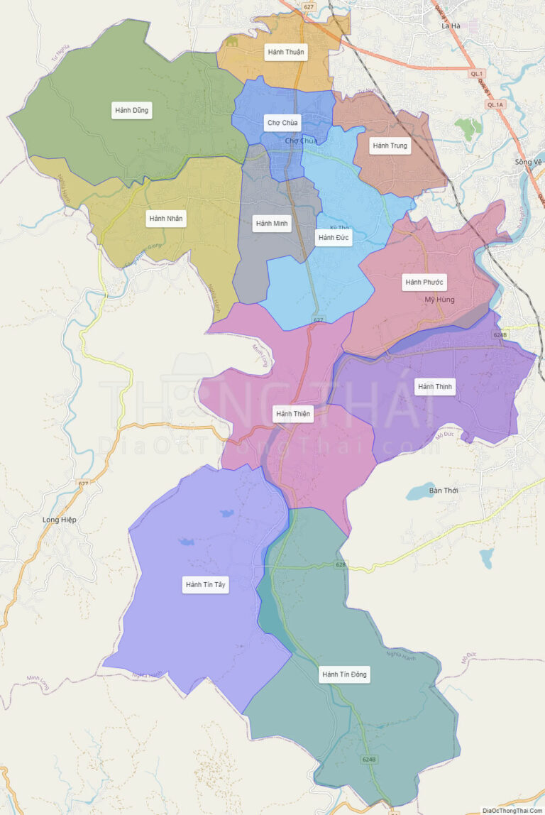 Bản đồ hành chính Huyện Nghĩa Hành