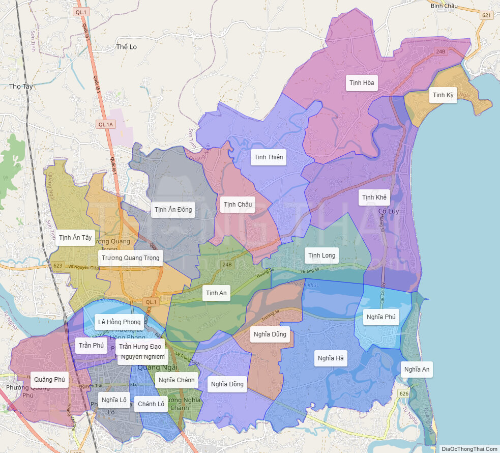 Bản đồ chi tiết bản đồ các phường tp Quảng Ngãi mới nhất 2024