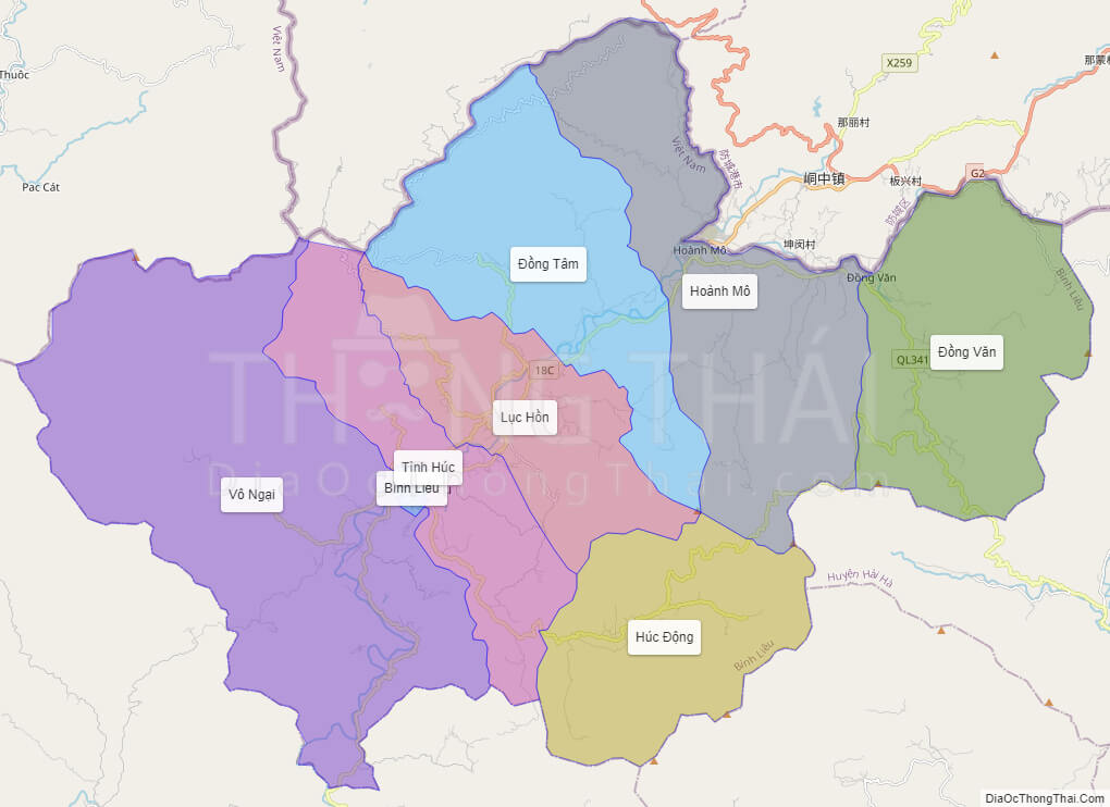 bản đồ huyện Bình Liêu Quảng Ninh