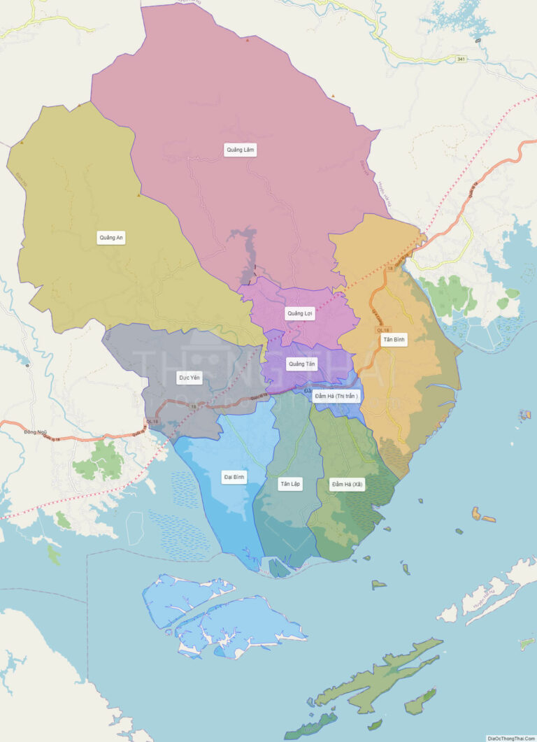 High-resolution political map of Dam Ha