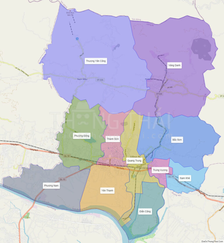 High-resolution political map of Uong Bi