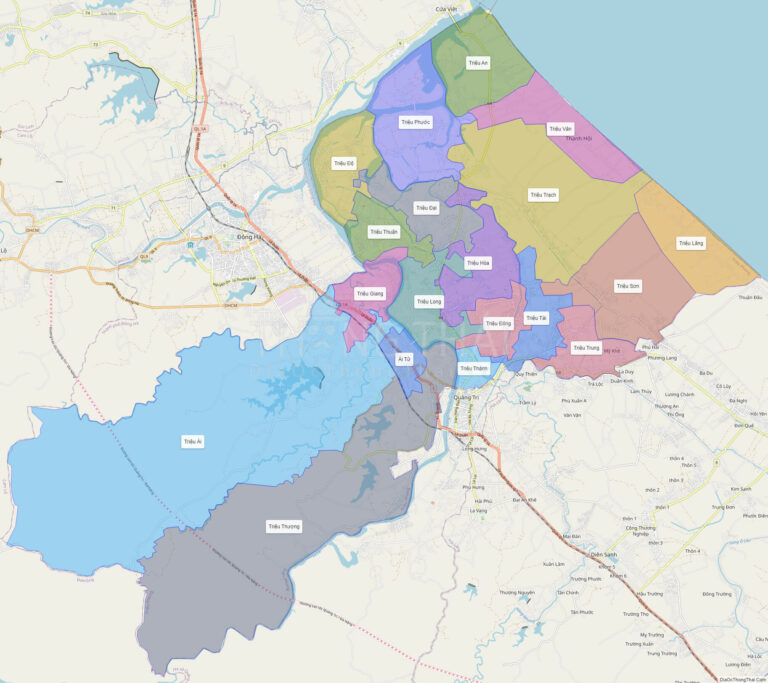 High-resolution political map of Trieu Phong