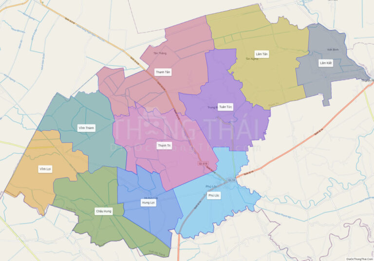High-resolution political map of Thanh Tri