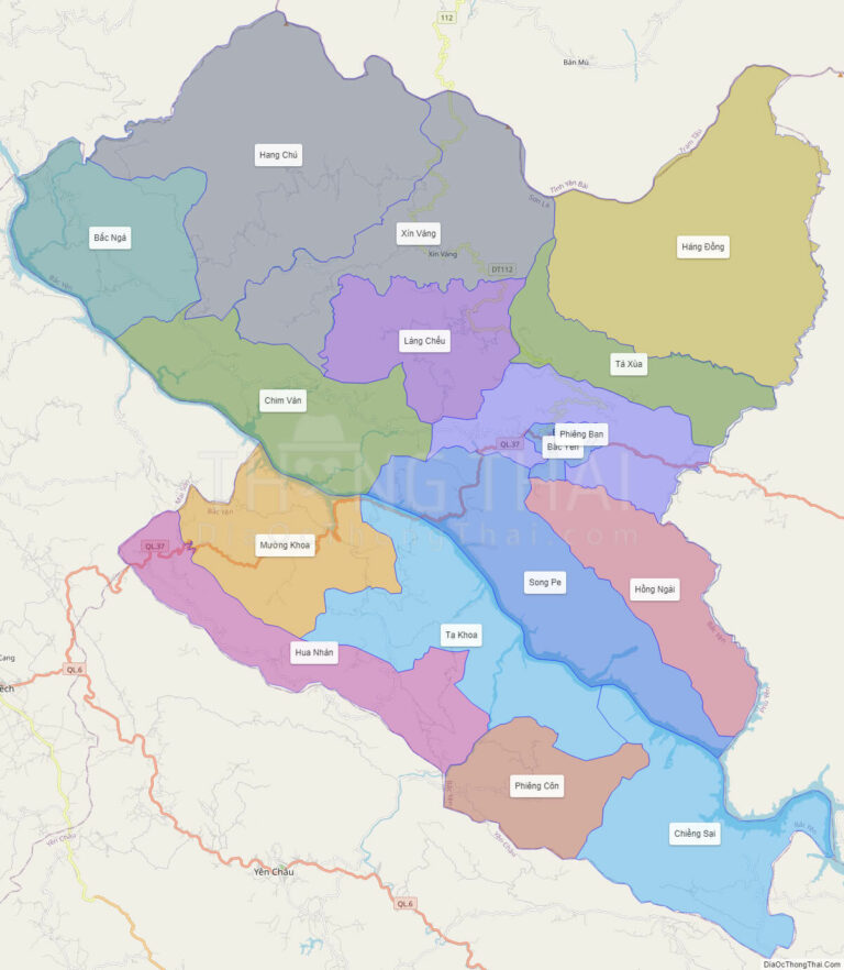 High-resolution political map of Bac Yen