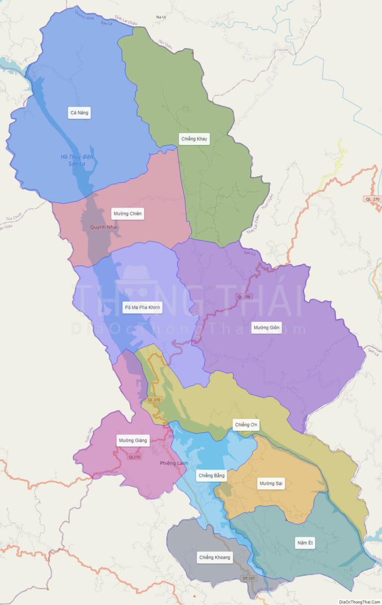 High-resolution political map of Quynh Nhai