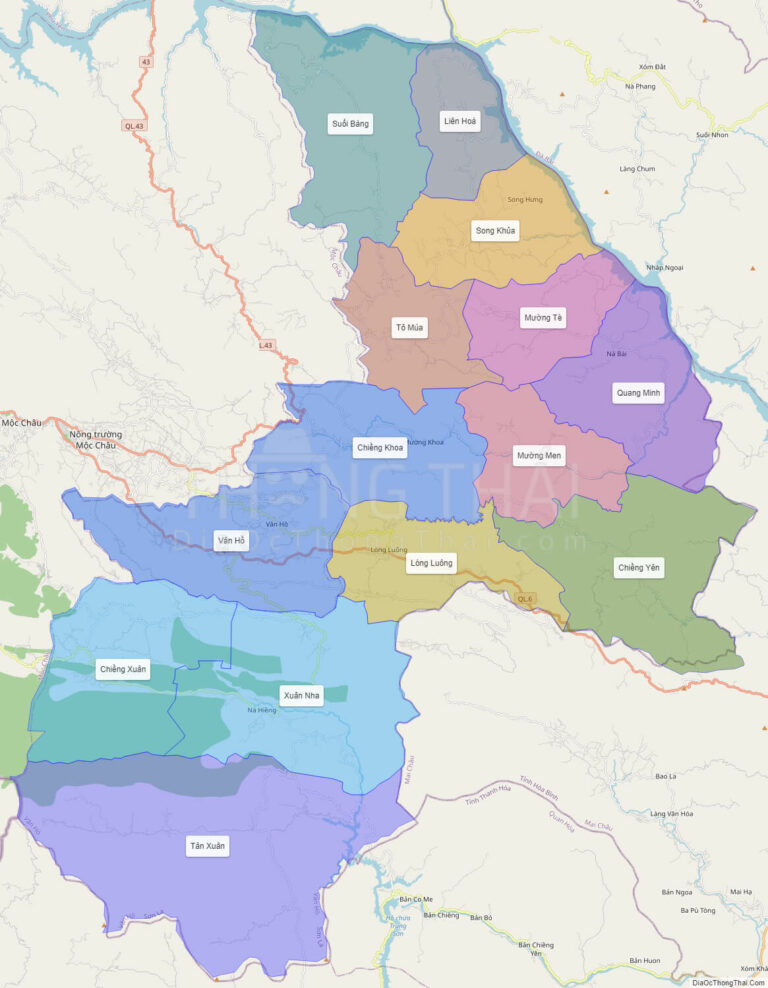 High-resolution political map of Van Ho