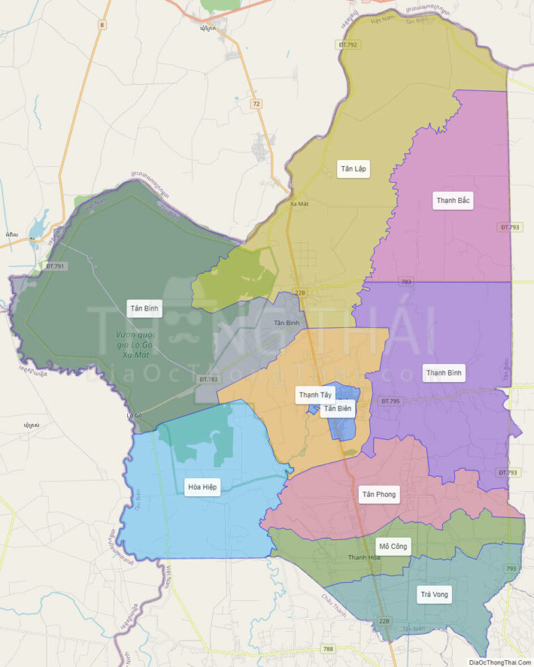 High-resolution political map of Tan Bien