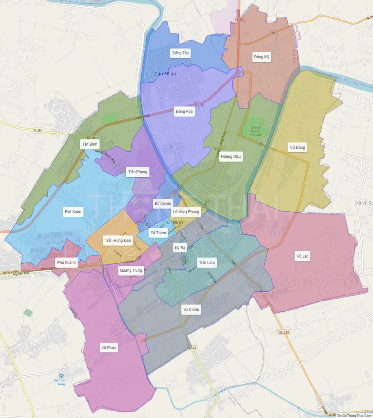 Bản đồ hành chính Thành phố Thái Bình
