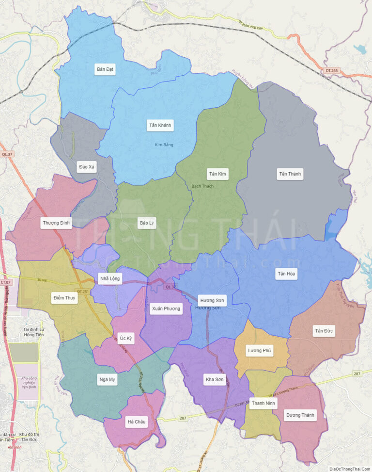 High-resolution political map of Phu Binh