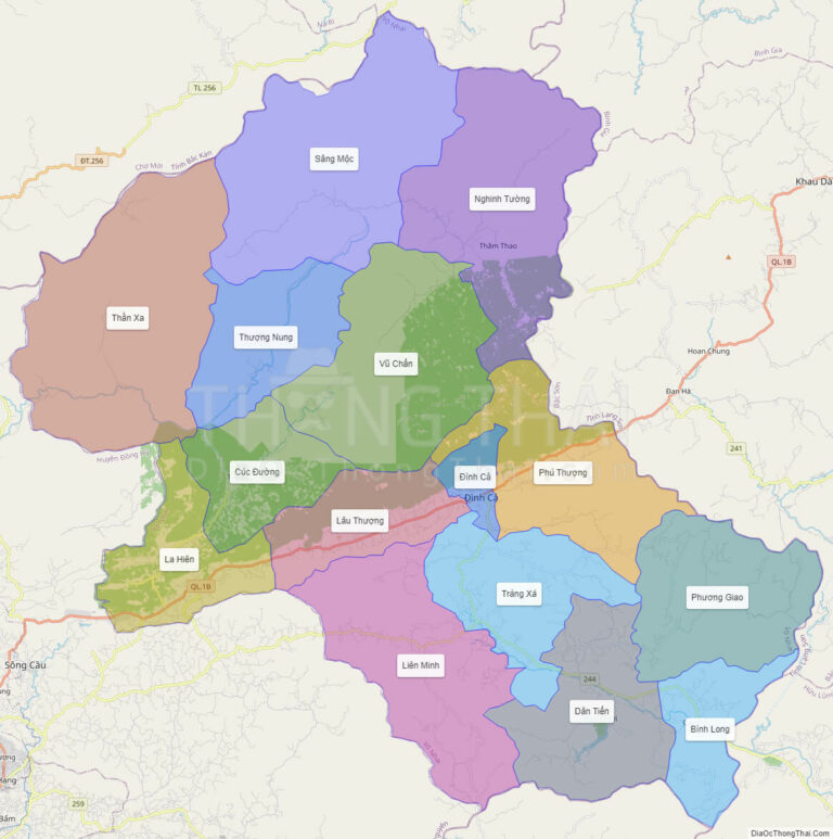 Bản đồ hành chính Huyện Võ Nhai