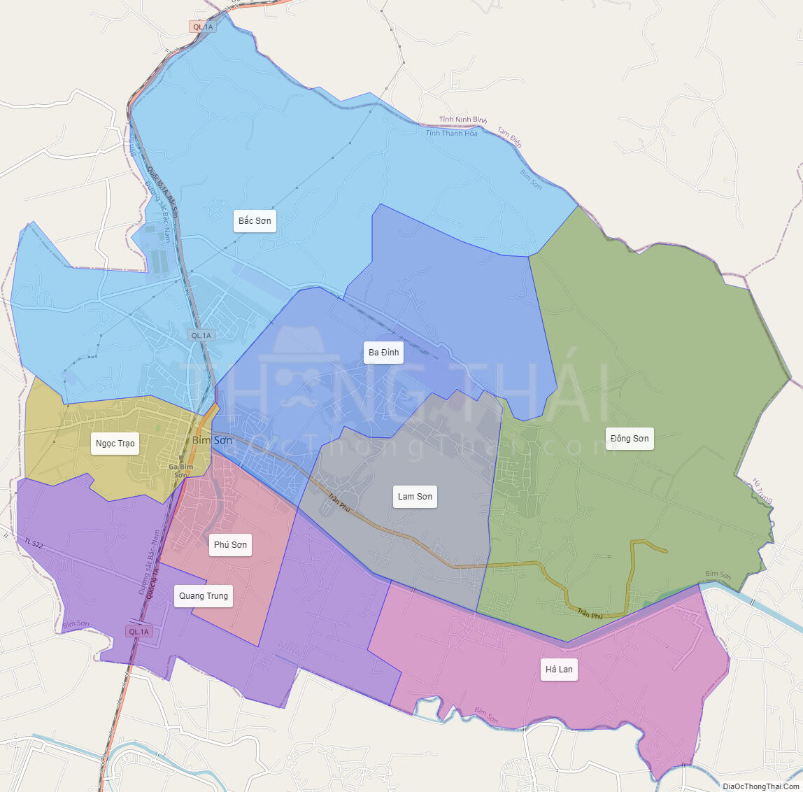 Bản đồ Thị xã Bỉm Sơn - Thanh Hóa - Địa Ốc Thông Thái