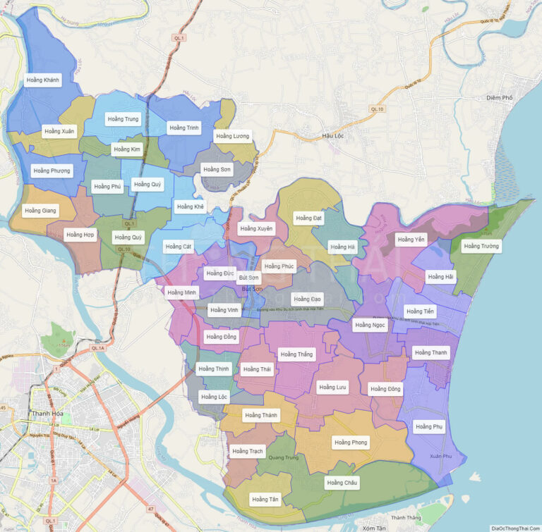 High-resolution political map of Hoang Hoa